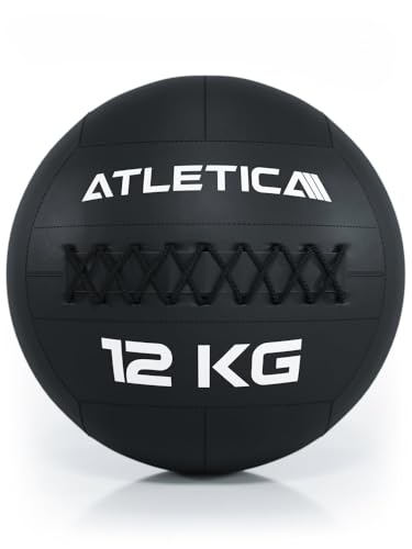 Atletica WallBalls | 4-12kg | Aus strapazierfähigem Kunstleder | Für Wurfübungen und zur Kräftigung der Rumpf- und Tiefenmuskulatur | Ø 35 cm Größe 12 kg