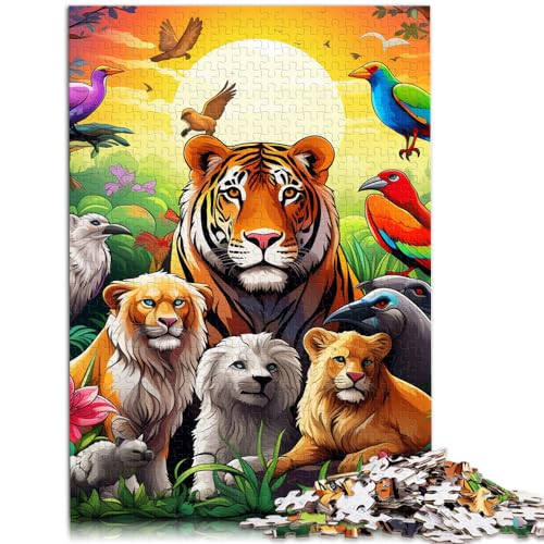 Puzzles zum Verschenken, Afrikanische Tiere, lustige Puzzles für Erwachsene, 1000-teiliges Holzpuzzle, Lernspiele für Zuhause, DIY-Spielzeug, 1000 Stück (50 x 75 cm)