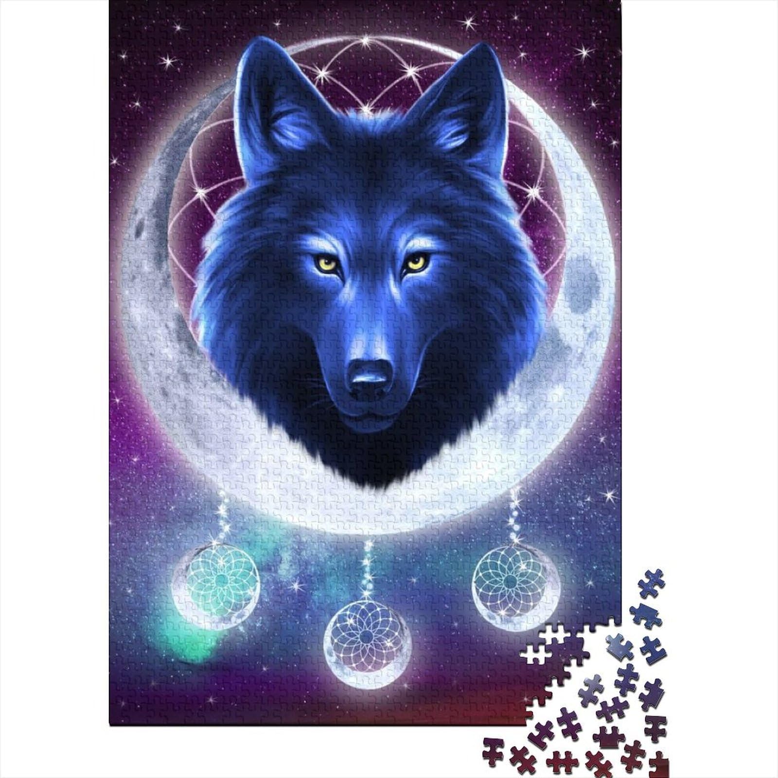 500 große Teile Puzzle für Erwachsene Wolf Puzzle Erwachsenenpuzzle Puzzle für Erwachsene Lernspiel Herausforderungsspielzeug (Größe 20,47 x 14,96 Zoll)