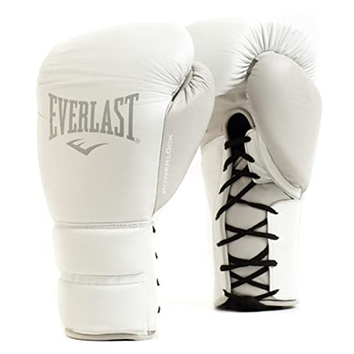 Everlast Unisex - Erwachsene Boxhandschuhe Powerlock 2 Pro Lace Trainingshandschuh, Weiß, 16oz