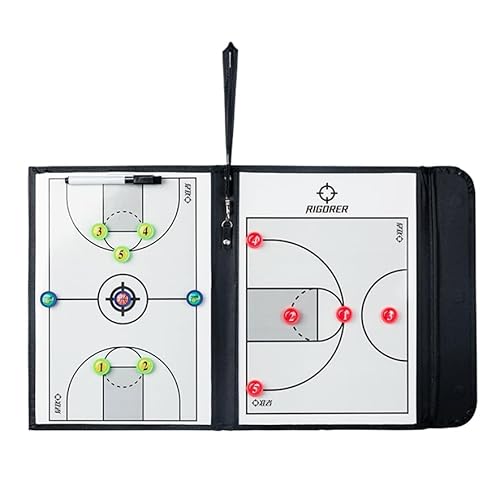 BFVAKBKYT Coaches Taktische Tafel, Tragbares magnetisches Taktik- und Strategiebrett for Basketball, trocken abwischbares Coaching-Markerboard, Trainer-Zwischenablage-Set mit Spielermarkern und Stift