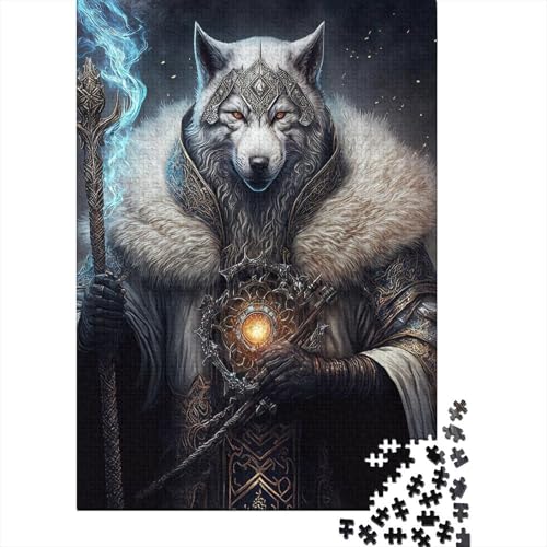 1000 Teile für Erwachsene, schwierige Puzzles, Wolf-Zauberer, Holzpuzzle für Erwachsene und Jugendliche als Geburtstagsgeschenk für Erwachsene, Jungen und Mädchen 29,53x19,69 Zoll