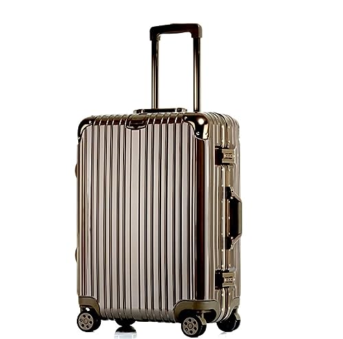 Koffer Trolley Reisekoffer Reisegepäck-Koffer-Spinner Mit Rollen, Hartschalen-Handgepäckkoffer Für Die Reise Koffer Gepäck Rollkoffer (Color : Brown, Size : 26in)