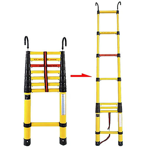 Leitern Teleskopleiter, Ausziehleiter, tragbare A-Rahmenleiter aus Aluminium mit Rädern, Mehrzweck-Teleskop-Ausziehleiter für Dachboden, Dachboden, 150 kg Ambitious