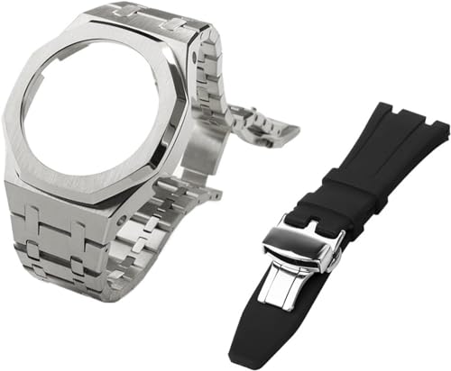 IOTUP Gen 5 Metall-Uhrengehäuse, Lünette und Fluorkautschuk-Uhrenarmband, Kombinationsset, für GA2100, GA2110, GAB2100, GM2100, Mod Kit für Watch Full, GM-2100, Achat