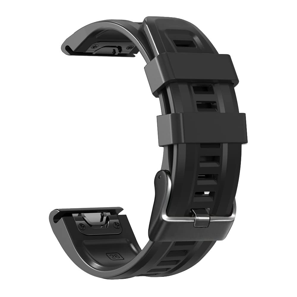 NEYENS 22 x 26 mm Smartwatch-Armbänder für Garmin Fenix 7 7X Silikonarmbänder Schnellverschluss Uhrenarmband Fenix 6X 5X 6 5 Plus/945 Armband Correa, 22 mm, Achat