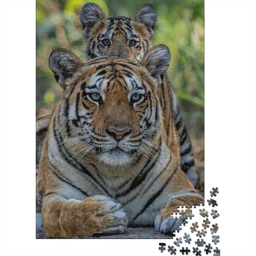 500-teiliges Puzzle für Erwachsene, Art Tigers, Holzpuzzle, Puzzle für Erwachsene und Teenager, pädagogisches Stressabbau-Spielzeugpuzzle (Größe 52x38cm)