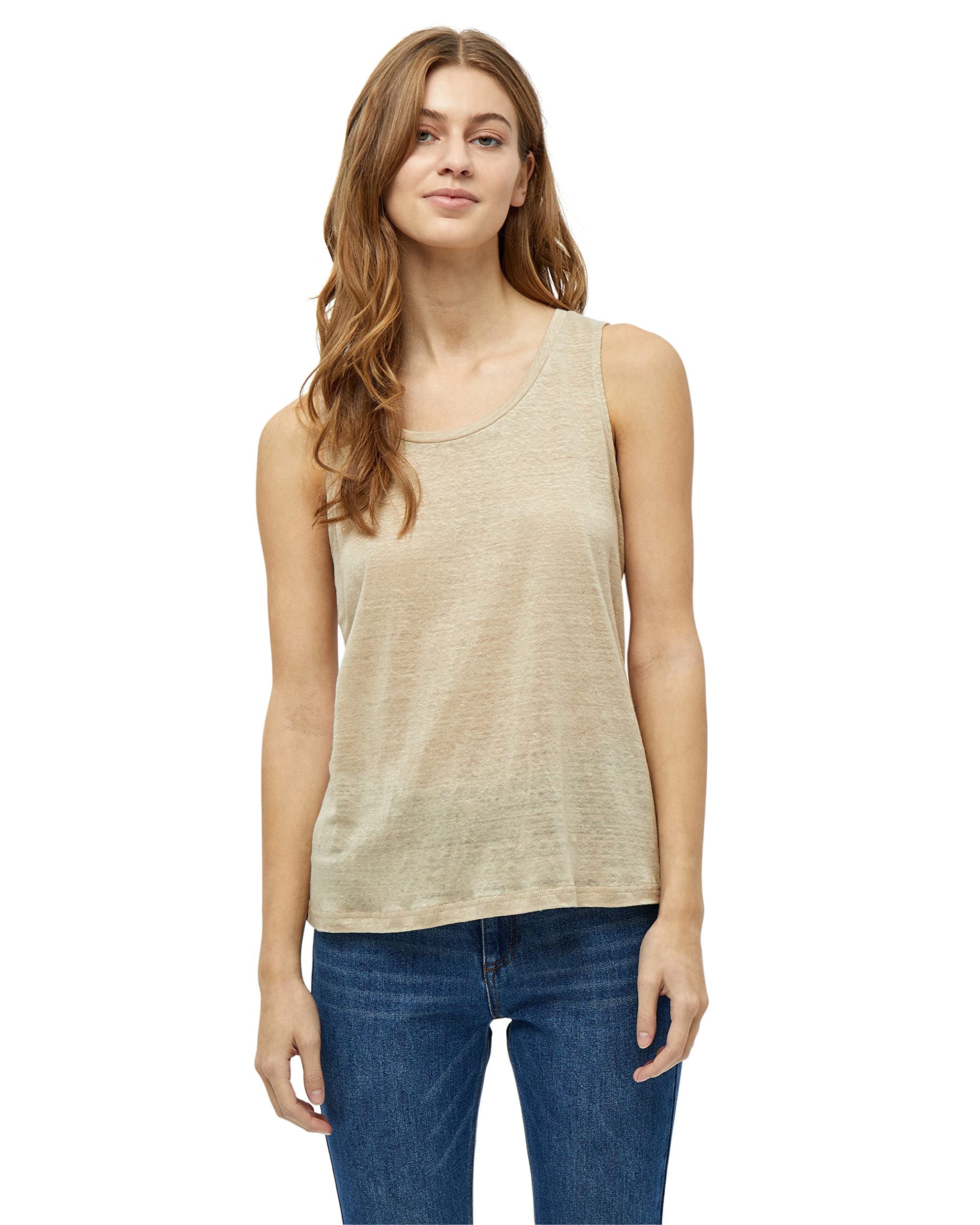 Peppercorn Marina O-Ausschnitt Top | Damen Top In Beige | Frühling Damen Oberteile | Größe Xl