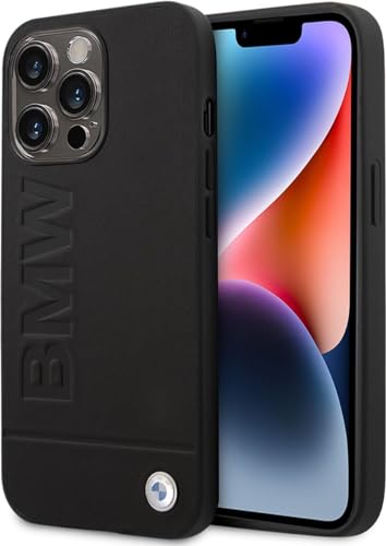 Etui BMW BMHCP14LSLLBK Hülle für iPhone 14 Pro 6,1" schwarz/Black Leather Stamp