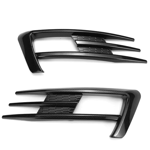 Frontgrills Für VW Für Golf 7 MK7 2014-2017 Nebelscheinwerfer Augenbraue Messer Dekorieren ABS Auto Stoßfänger Vorne Nebelscheinwerfer Kühlergrill Abdeckung Trim Front Bumper Grille(Carbon Fiber)