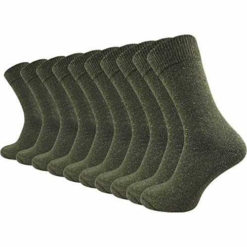 GAWILO 10 Paar robuste Herren Army Socken | Jagdsocken aus Wolle (70%) mit dicker Frotteesohle (as3, numeric, numeric_47, numeric_50, regular, regular, 47-50)