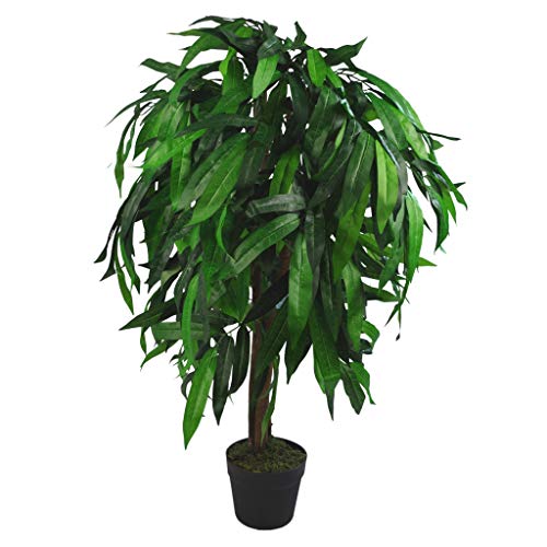 Leaf Design UK XL Kunstpflanze Mangobaum, 100 cm hoch, Schwarz