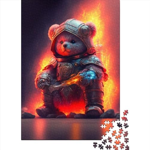 Schwierige, anspruchsvolle Puzzles mit 1000 Teilen, flammender Cartoon-Bär, Puzzles für Erwachsene, Teenager, Puzzles für Erwachsene, Geschenke (Größe: 75 x 50 cm)