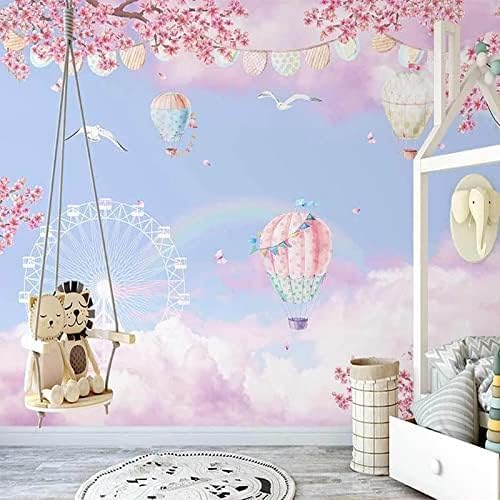 XLMING Handgemalter Vergnügungspark Heißluftballon Kinderzimmer 3D Tapete Home Dekoration Wohnzimmer Sofa Schlafzimmer Tv Hintergrund Wand-150cm×105cm