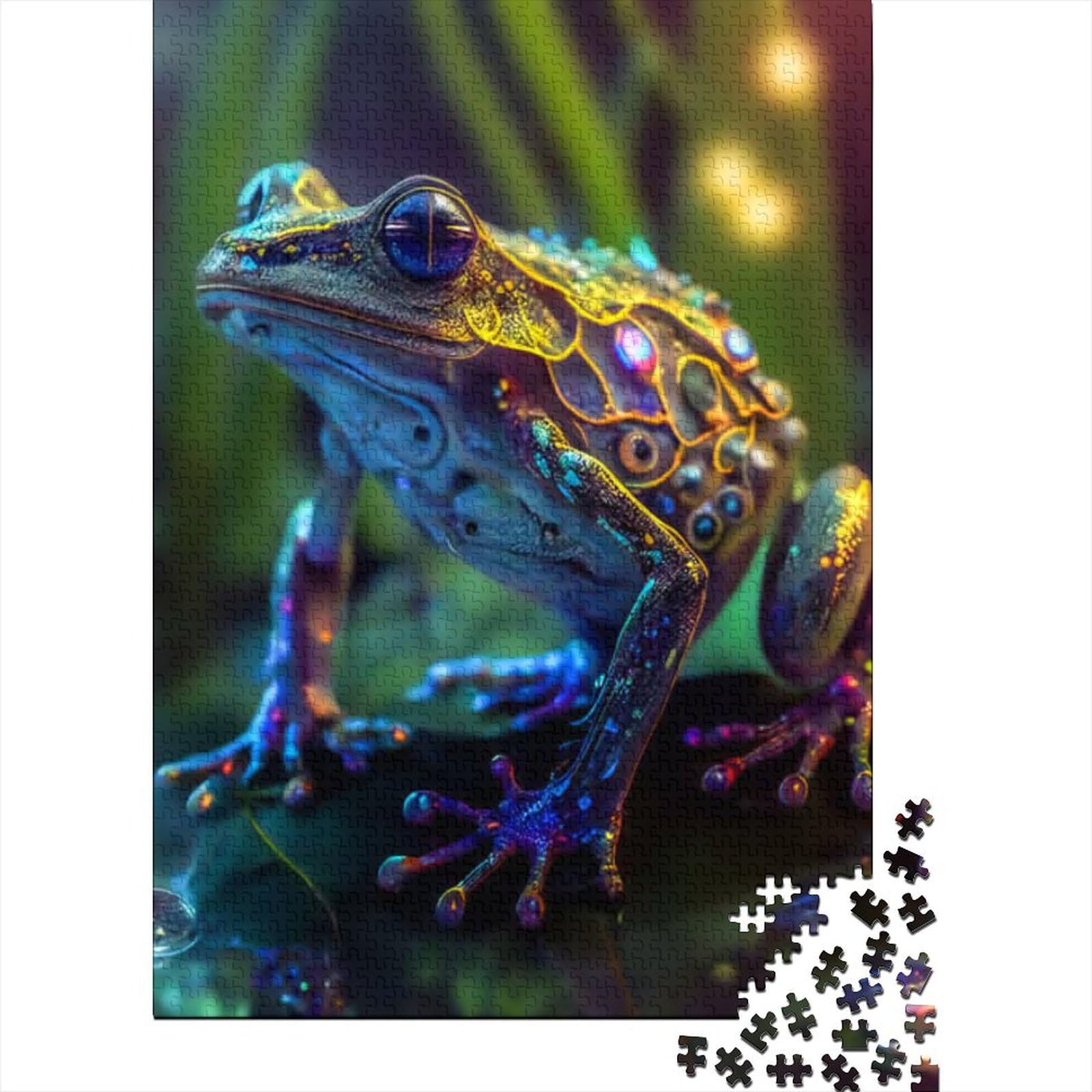 Puzzle für Erwachsene und Jugendliche, 500 Teile, Robo Machine Frog, Puzzle für Erwachsene, Holzbrett-Puzzle, anspruchsvolles Spiel, Puzzlegröße: 52 x 38 cm