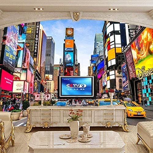 XLMING New York Times Square Street View Geschäfte 3D Tapeten Home Esszimmer Sofa Schlafzimmer Wohnzimmer TV Hintergrund-400cm×280cm