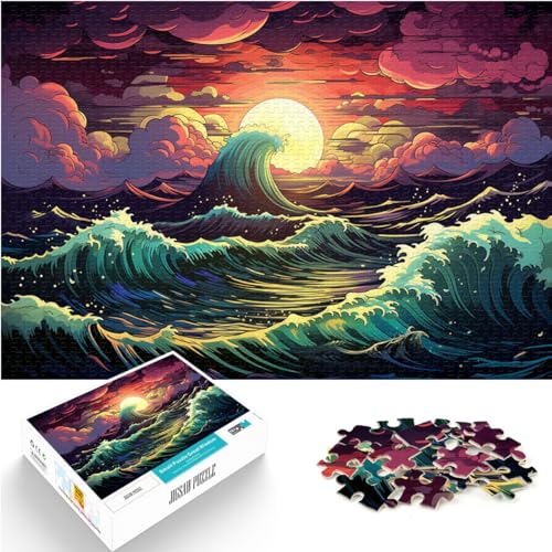 Puzzle-Geschenk, farbenfrohe psychedelische Landschaft, Kunst-Puzzle für Erwachsene, 1000 Teile, Holzpuzzle, tolle Geschenke für Weihnachten, 1000 Teile (50 x 75 cm)