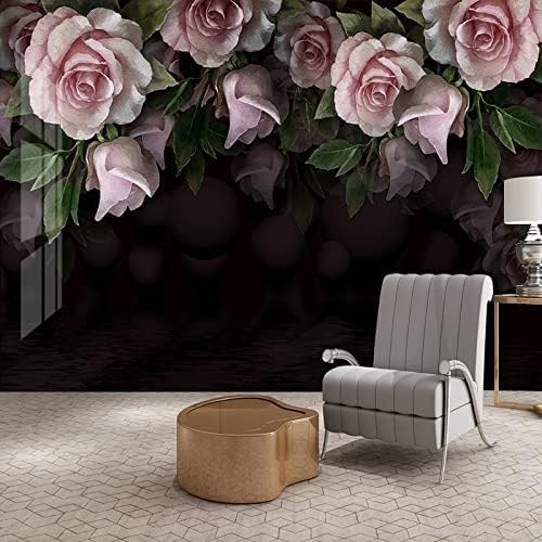 XLMING Romantische Mode Pfingstrose Rose Blume Dekoration 3D Tapete Home Dekoration Wohnzimmer Sofa Schlafzimmer Tv Hintergrund Wand-300cm×210cm