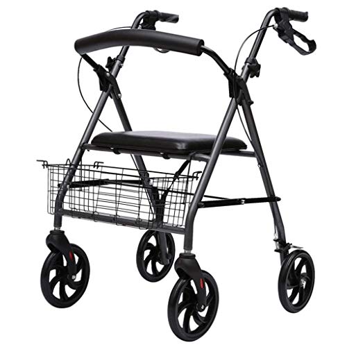 Standard-Walker für ältere Menschen mit einem vierrädrigen Gehwagen, Rehabilitationshilfe, Armlehne, Reise-Einkaufswagen, Geschenk Comfortable anniversary