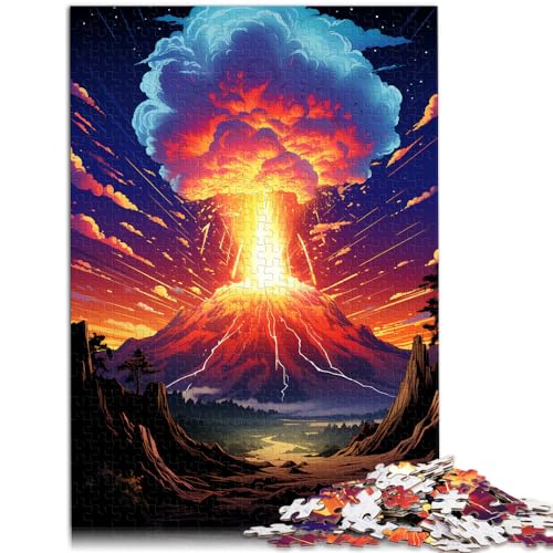 Spielgeschenk-Puzzle, farbenfroher Psychedelischer Vulkanausbruch, 1000-teiliges Puzzle, Holzpuzzle, einzigartige Geburtstags, 1000 Teile (50 x 75 cm)