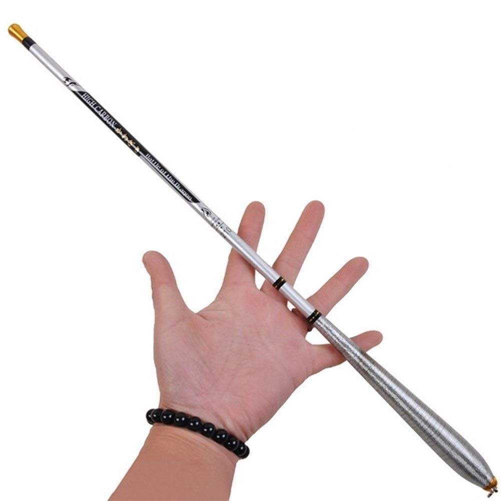 Hand Pole Angelrute Mini-Carbon-Faser-Stream Angelrute Teleskop-Ultra Short Ultra Light Fishing Pole for Frischwasser(2.1m)