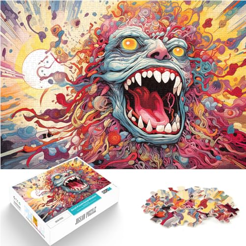 Puzzles für Erwachsene mit farbenfrohen Explosionsdämonen, 1000 Teile, Holzpuzzle, jedes Teil ist einzigartig – anspruchsvolles, unterhaltsames Familienspiel, 1000 Teile (50 x 75 cm)