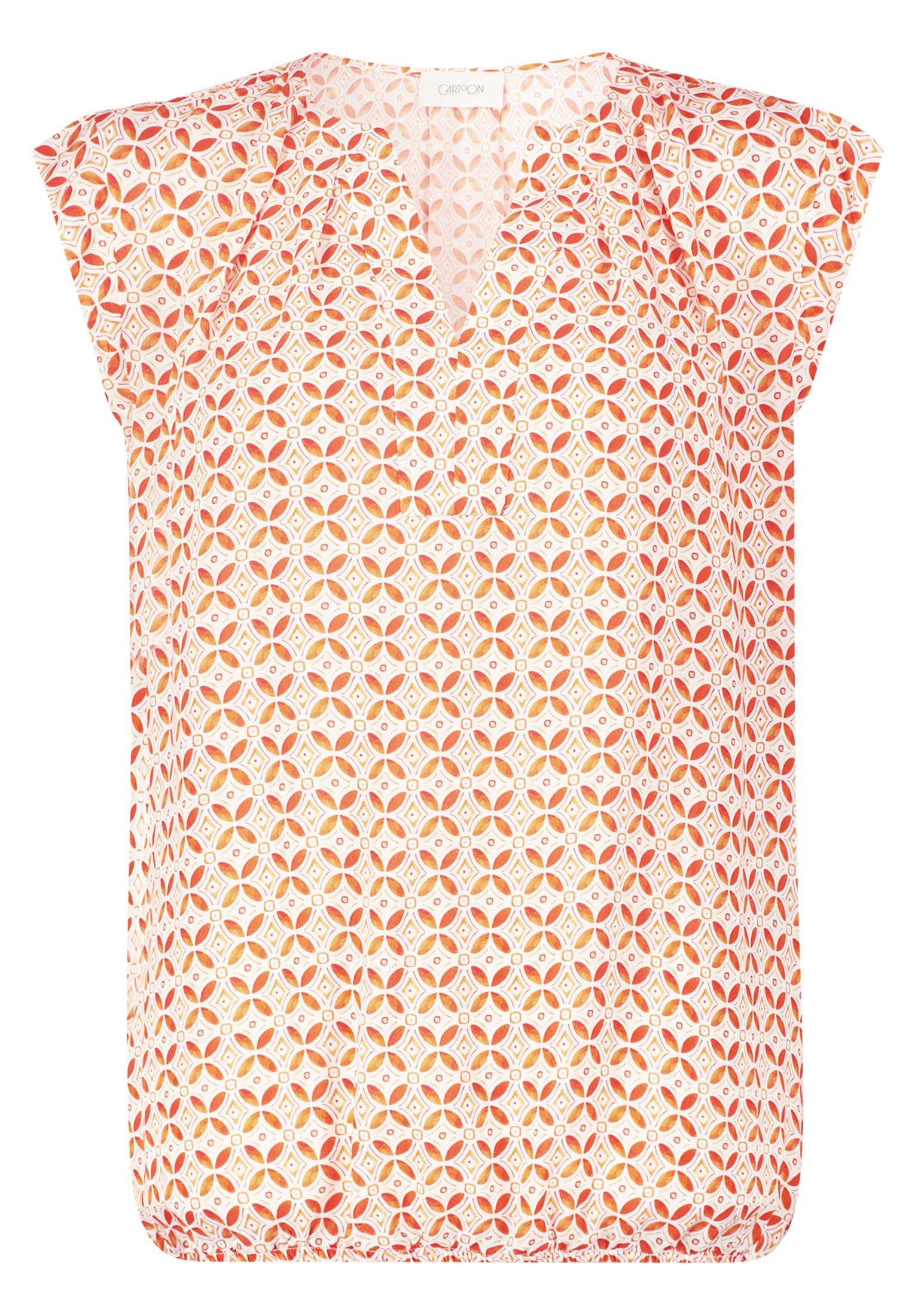 Cartoon Damen Casual-Bluse mit Muster Cream/Orange,44