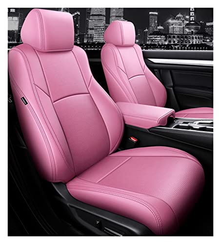 Custom Fit für Fit für Accord für Civil für Crv Spezifische Autositzbezüge Full Set Mittelperforiertes Echtleder Sitzschoner Komplettset (Color : Pink, Größe : Gasoline)