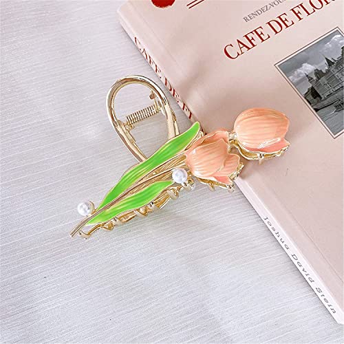 Haarklammern, Clip-Haarspangen, Krallenklammern, koreanische Damen-Haarklammer, Gold-Metall-Haarspangen, Blume, süß, große Krabbenhai-Clip-Haarspange, Haarnadel-Haar-Accessoires, 4 (Farbe: 8) (Farbe: