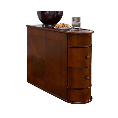 FUHAI-666 Wohnzimmer Sofa Sideboard Beistelltisch Massivholz Ecke Seite Lagerschrank Einfacher Couchtisch Schrank(Brown Color,81x27.5x61cm)