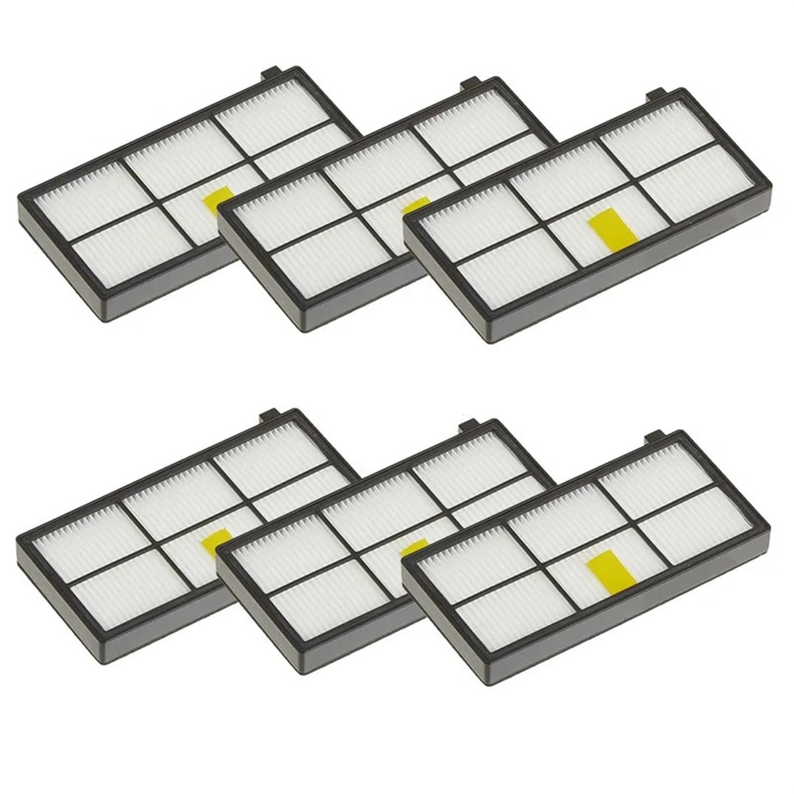 VAKIRA For IRobot, Roomba 960 900 891 800 Serie Zubehör Ersatzteile Staubsauger Nachfüllset Gummi-Seitenbürste HEPA-FILTER Wartungsset für Saugroboter(Size:6PCS Filter)