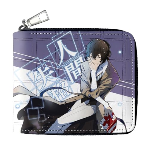 RYNDEX Bun-go STR-ay Dogs Geldtasche Anime, Spaß Süß Kawaii Kartenetui mit Münzfach, Kindergeldbörse für Ausweis Banknote Münze Foto(Color:Multicolor 2)