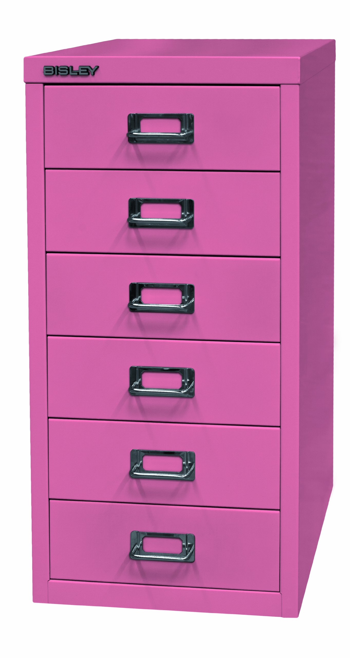 BISLEY MultiDrawer, 29er Serie, DIN A4, 6 Schubladen, Metall, 601 Pink, 38 x 27.9 x 59 cm