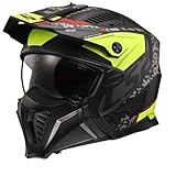 LS2, Jet/Modularhelme Motorrad DRIFTER DEVOR Matt Black H-V Yellow, M