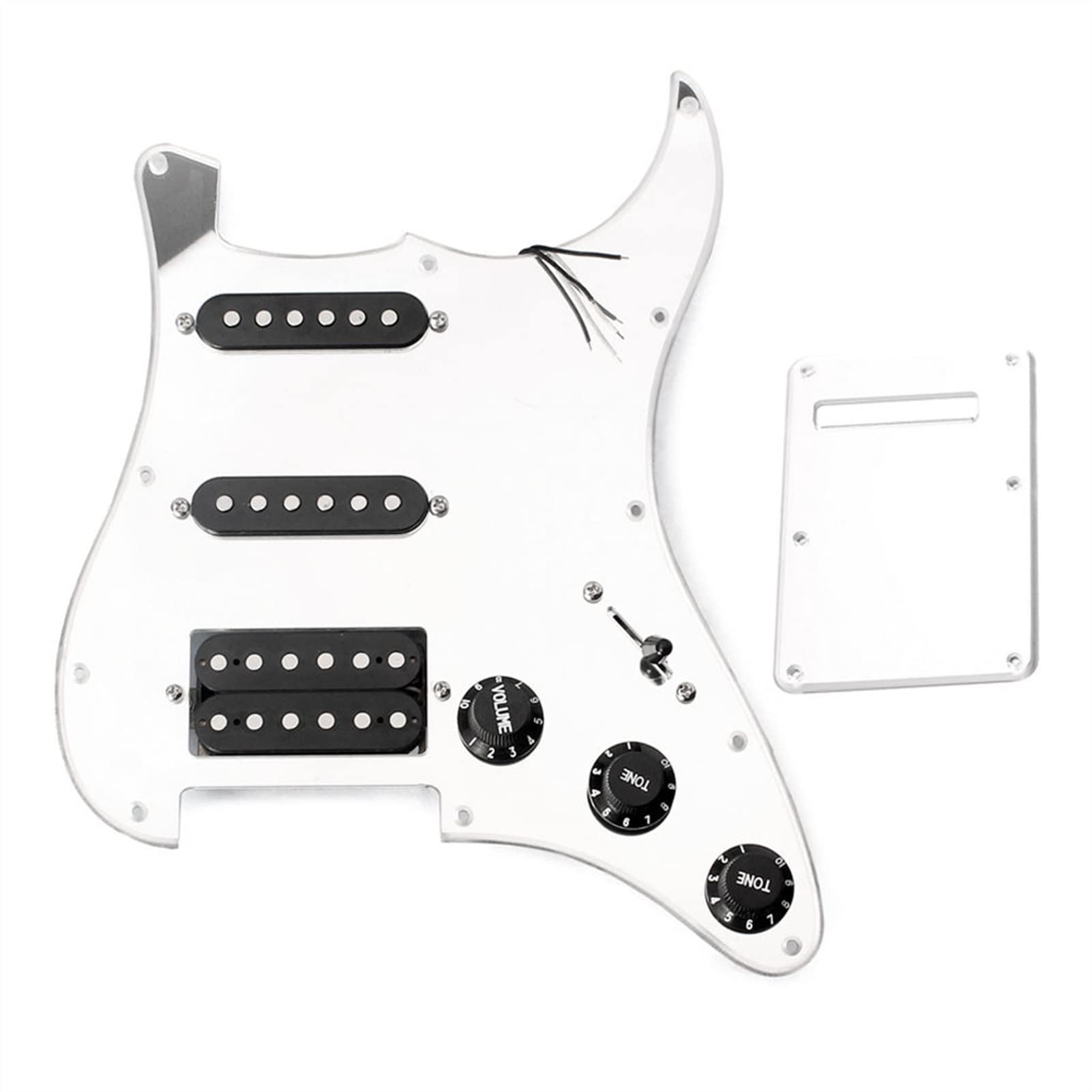 ALFAAL Geladenes Gitarren-Pickguard 1 Set E-Gitarren-Kratzer-Platte Humbucker Einzelne Spulen-Pickups Mit Hintergrundplatte Und Schrauben