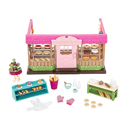 Li’l Woodzeez 69-teiliges Bäckerei Set mit Zubehör – Möbel, Brot, Kuchen, Geschirr und mehr – Spielzeug für Kinder ab 3 Jahren