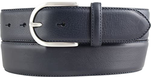 BELTINGER Hochwertiger Jeansgürtel aus Vollrindleder 4,0 cm | Bombierter Ledergürtel Damen 40mm | Jeans-Gürtel made in Italy | Marine 80cm