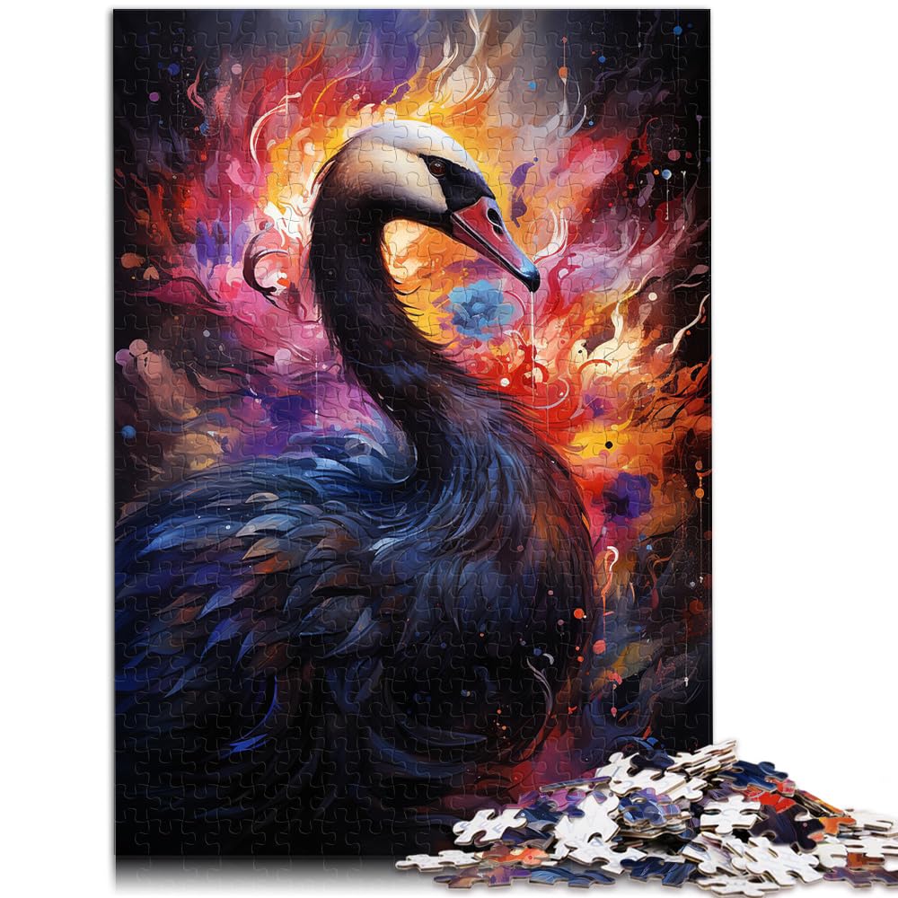 Puzzle für Puzzle Seltsam gefärbter schwarzer Schwan Puzzle 1000 Teile Holzpuzzle Anspruchsvoll zu vervollständigen, Aber lustig und humorvoll 1000 Stück (50x75cm)