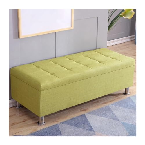 FUHAI-666 Schuhregal Rechteckiger Sofahocker, Schuhputzhocker, Nachttischhocker, multifunktionaler Aufbewahrungshocker, Hocker for Ankleidezimmer, Umkleidekabine Schuhrschrank(Green,90 * 30 * 35cm)