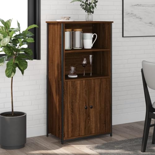 CCCINER Highboard Braun Eichen-Optik 62x36x121,5 cm Holzwerkstoff,Modernes Hochwertiges Highboard mit viel Stauraum in Eichenoptik