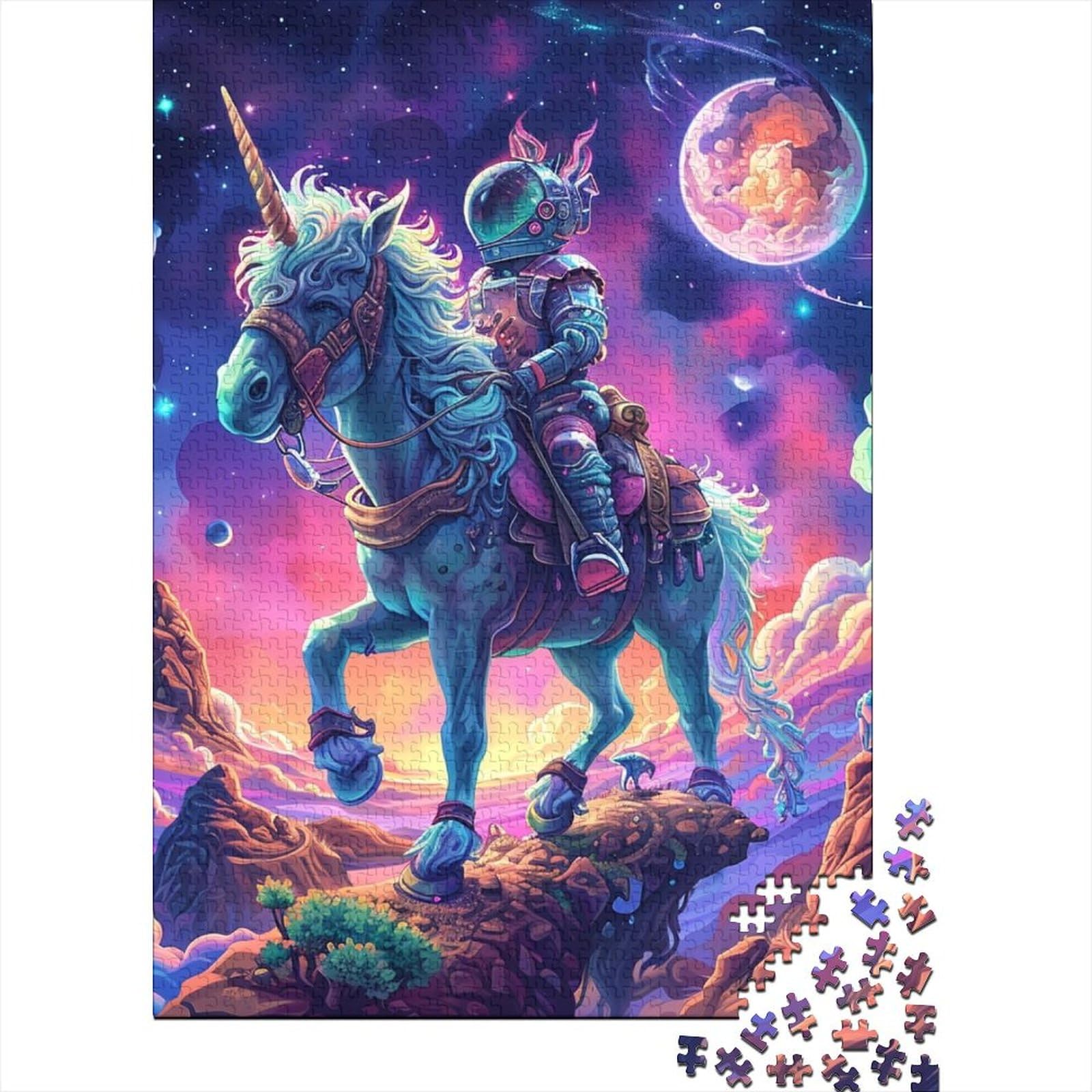 Farbiges Pferde-Holzpuzzle für Erwachsene und Jugendliche von Adult Jigsaw Puzzles, 500 Teile, Holzpuzzle für Erwachsene und Jugendliche 20,47x14,96 Zoll