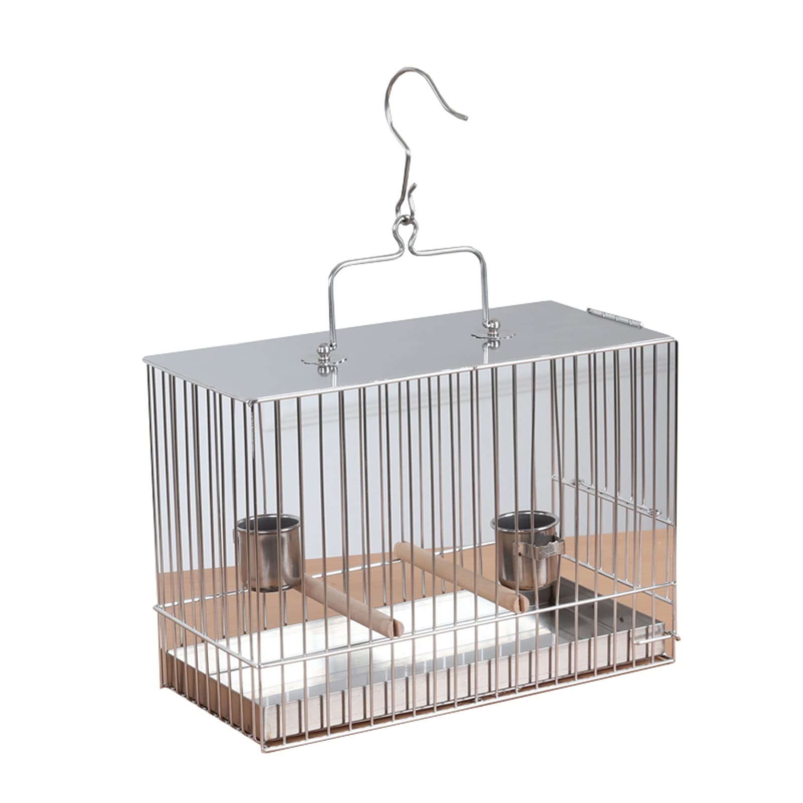 Kleiner tragbarer Vogelkäfig Reisebox, Vogelkäfig, tragbarer Vogelträger, Edelstahl, leichter Vogelkäfig for Haustiere, transparenter Vogelreisekäfig for kleine Vögel for Sittiche