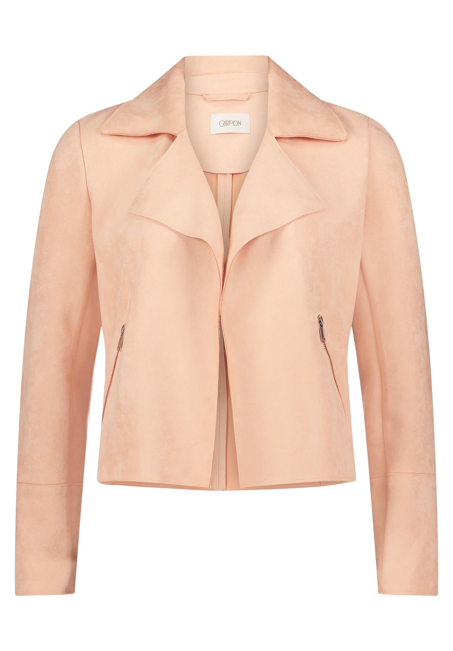 Cartoon Damen Blazer-Jacke mit offenem Saum Coral Pink,38