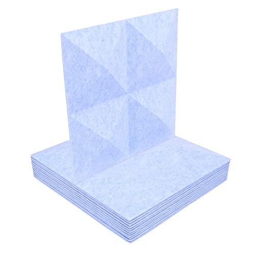 Ghulumn Akustik-Absorptionsplatte, 30,5 x 30,5 x 0,3 cm, Schalldämmplatte, ideal für, hellblau, 12 Stück