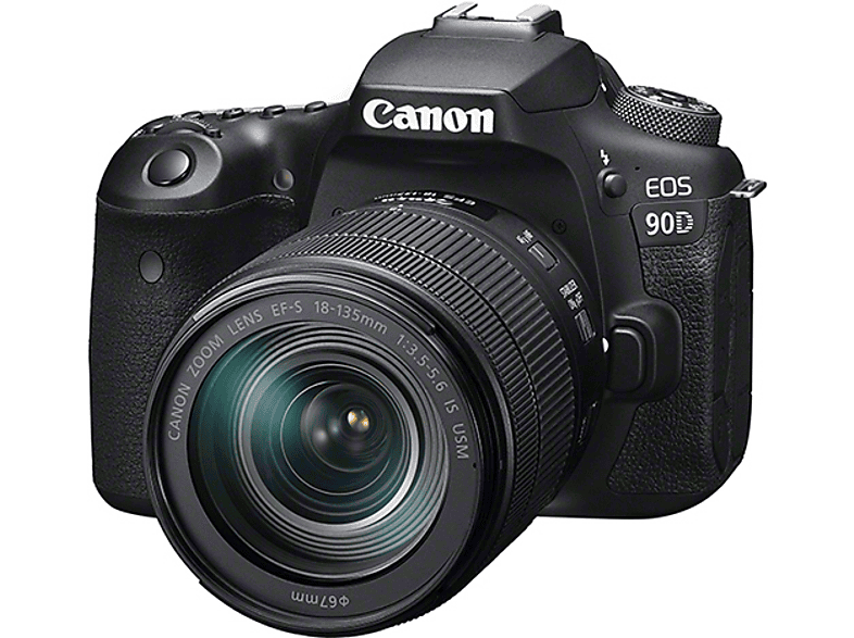 CANON EOS 90D Kit Spiegelreflexkamera, 32,5 Megapixel, 18-135mm Objektiv (EF-S, IS II, USM), Touchscreen Display, WLAN, Schwarz 2