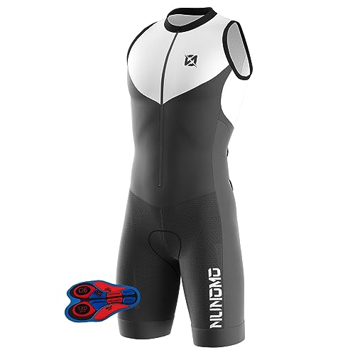 Triathlon Anzug Herren Herren Radsportanzug gepolstert einteilig Trisuit Bike Top Short Trisuit Einteiler für WettkampfGeeignet zum Laufen, Radfahren, Schwimmen. (TYP-6,L)