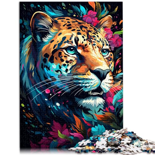 Puzzles für Puzzles, farbenfroh, psychedelisch, Fantasy, magischer Panther, schwierige, anspruchsvolle Puzzles, 1000-teiliges Holzpuzzle, Denkspiel, 1000 Teile (50 x 75 cm)