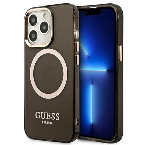 Guess GUHMP13XHTCMK Hülle für iPhone 13 Pro Max 6,7" schwarz/Black Hard case Gold Outline Translucent