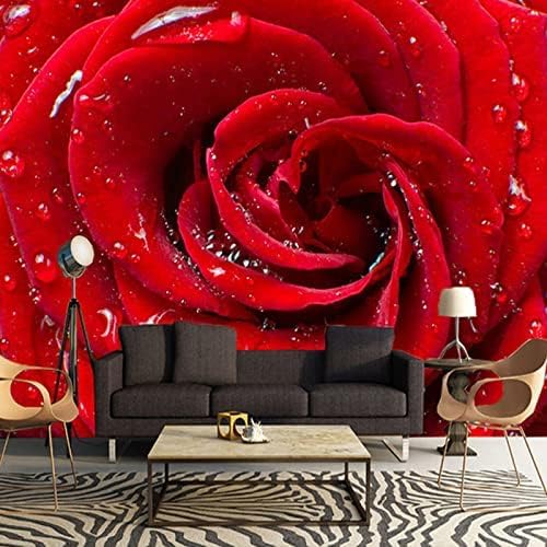 XLMING Große Rote Rosen Romantische Hochzeit 3D Tapete Home Dekoration Wohnzimmer Sofa Schlafzimmer Tv Hintergrund Wand-200cm×140cm