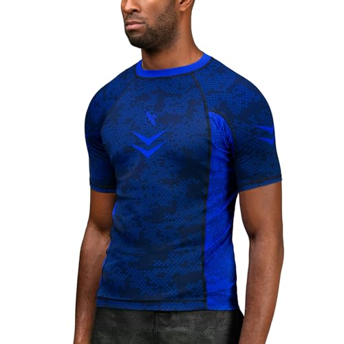 Hayabusa Ranked BJJ Rashguard für Herren, kurzärmelig, Blau, M